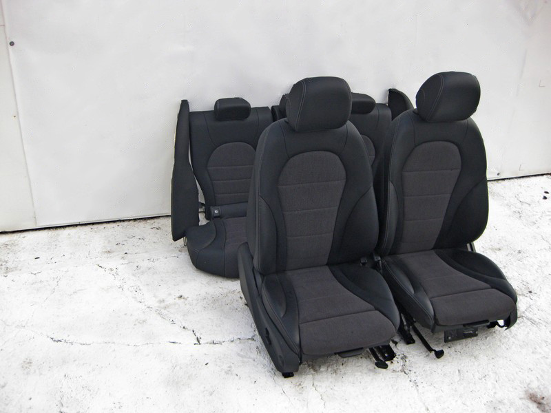 Mercedes-Benz  A2059100838 9J41 Комплект сидінь чорний шкірозамінник з сірою тканиною C-Class W205 Одесса - изображение 3