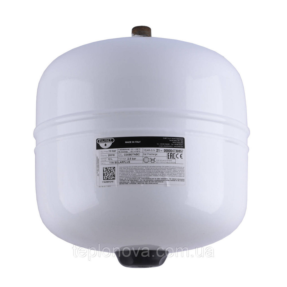 Бак Zilmet solar-plus для систем сонячного опалення 12 л 10bar (11A2001210 ) Чернівці - фото 1
