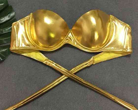 Женский раздельный купальник бразилиана S золотистый Киев