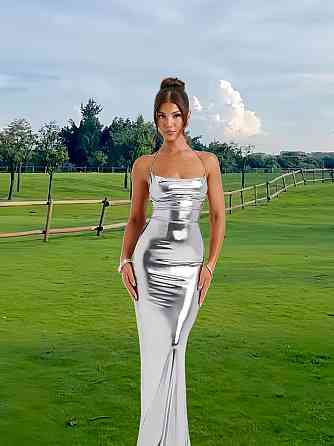 Платье блестящее женское серебристый Киев