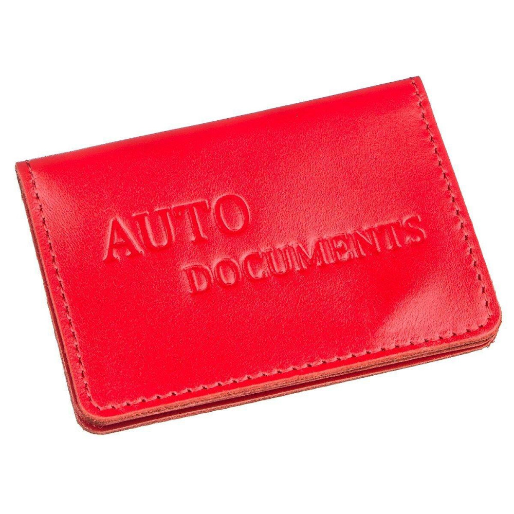 Обложка для авто документов на 3 слота кожаная Shvigel 13965 Красная Киев - изображение 5