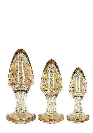 Набір анальних пробок - Ouch! Acrylic Golden Glitter Butt Plug Set Sex Aura Київ