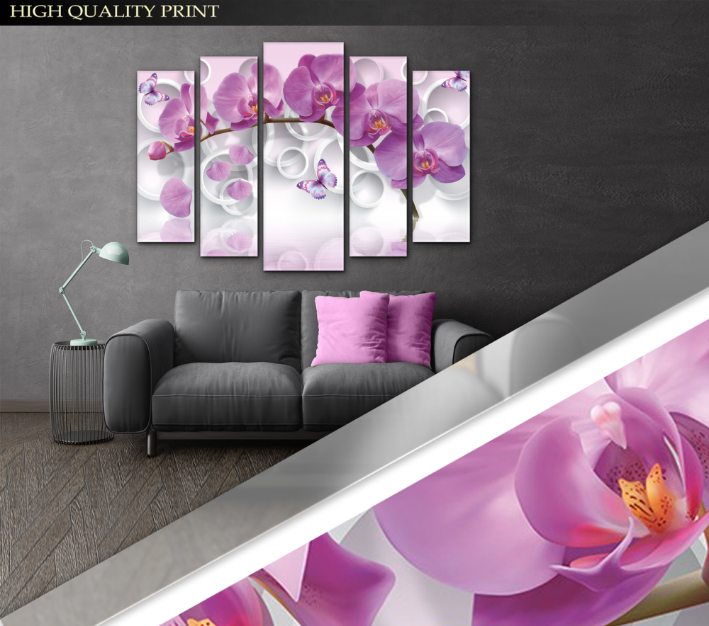 Модульная картина Цветы Орхидея Art-256_5 ( 80х118см ) Киев - изображение 3