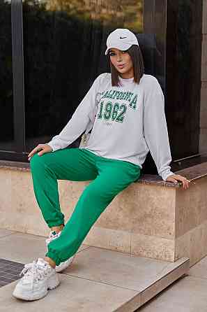 Спортивний жіночий костюм двонитка "Mason" | Норма і батал | Розпродаж моделі Зелений, 54-56 Київ