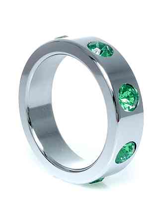 Ерекційне кільце Pierscien-Metal Cock Ring with Green Diamonds Large Sex Aura Київ
