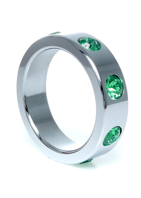 Ерекційне кільце Pierscien-Metal Cock Ring with Green Diamonds Large Sex Aura Київ - фото 1