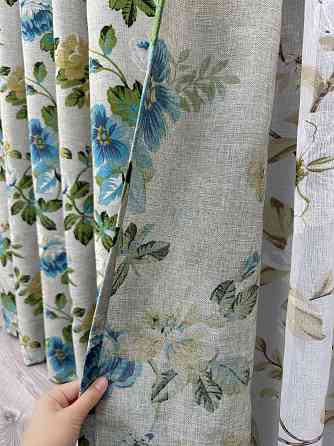 Комплект штор VR-Textil Лен Прованс 150х270 2шт и Тюль 400х270 2082ш-1908т Разноцветный 71-211/3 Киев