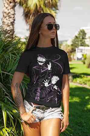 Футболка аниме Магическая битва оверсайз (S/M/L) Черний AnimeJ1063 Днепр