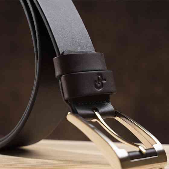 Чоловічий елітний шкіряний ремінь GRANDE PELLE 00776 Коричневий Київ