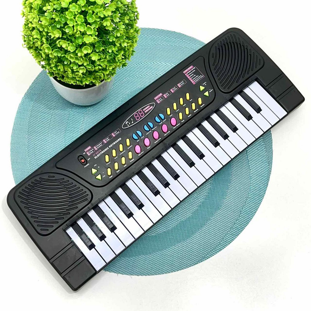 Синтезатор дитячий з мікрофоном 37 клавіш Чорний (Q-802) Чернігів - фото 1