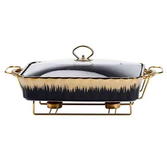 Yiwu Марміт порцелянаовий прямокутний на 2 літри 40*23*11 см чорний Коломыя