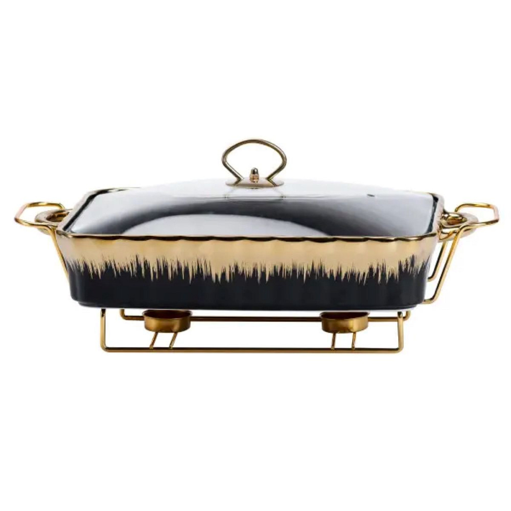 Yiwu Марміт порцелянаовий прямокутний на 2 літри 40*23*11 см чорний Коломыя - изображение 1