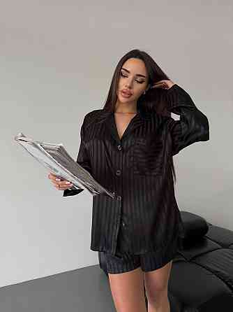 Женская стильная повседневная домашняя пижама двойка шелк армани Одесса