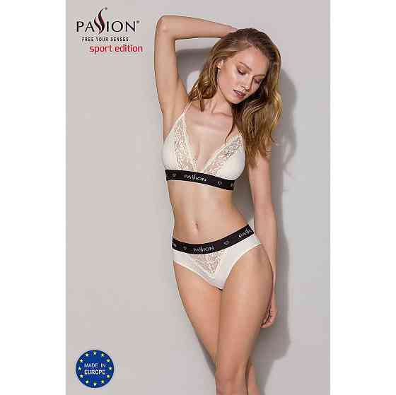 Трусики з широкою гумкою і мереживом Passion PS001 PANTIES L, ecru Sex Aura Київ