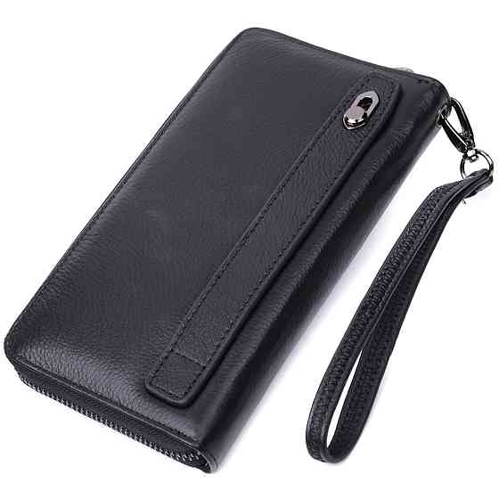 Зручний клатч для чоловіків із натуральної шкіри Чорний (ST Leather) Київ