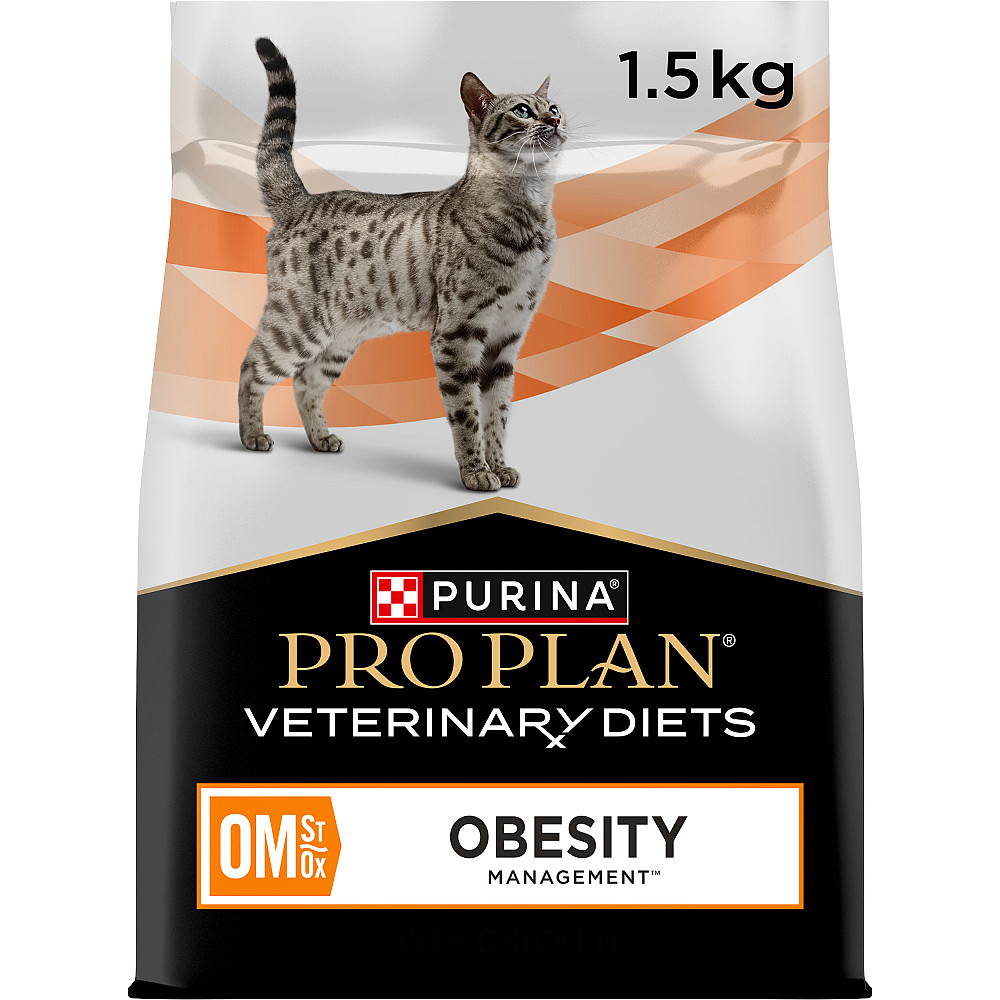 Сухой диетический корм PRO PLAN VETERINARY DIETS OM Obesity Management St/Ox для взрослых кошек для снижения избыточной массы тела, с курицей, 1.5 кг Киев - изображение 1