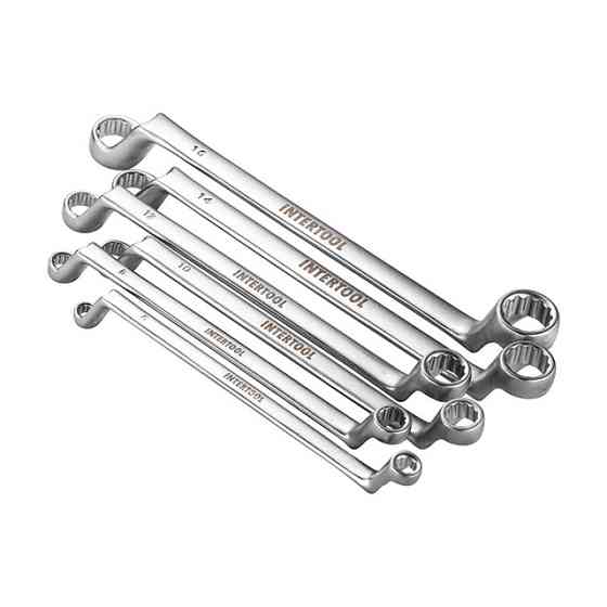Набор ключей накидных, 6 шт, 6-17 мм, Cr-V INTERTOOL HT-1101 Киев