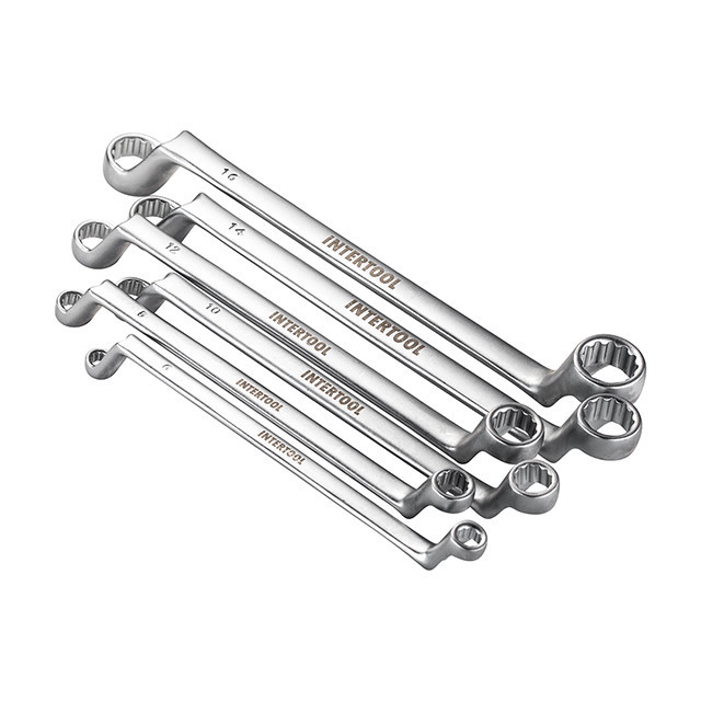 Набор ключей накидных, 6 шт, 6-17 мм, Cr-V INTERTOOL HT-1101 Киев - изображение 3