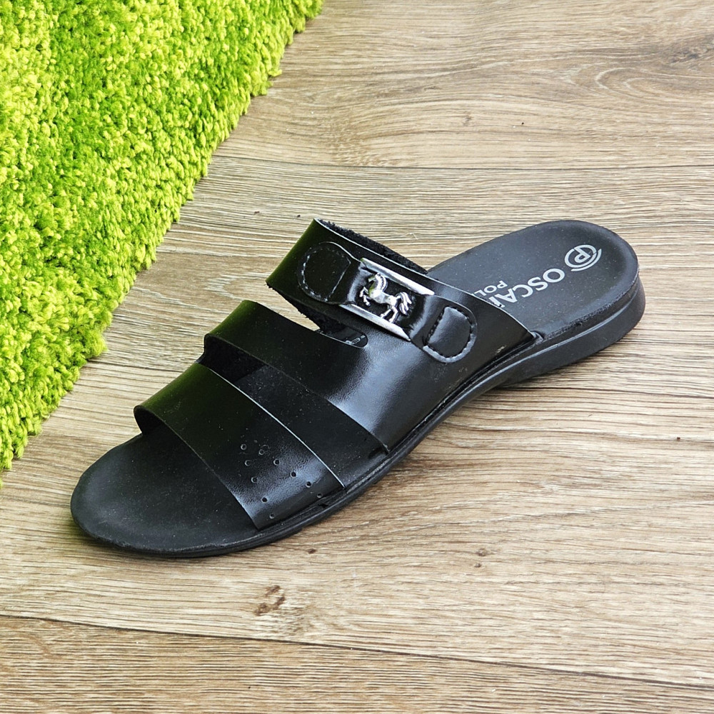 Мужские Шлёпанцы Тапочки Сланцы Чёрные Кожаные (размеры: 41,42,43,44,45) Днепр - изображение 6