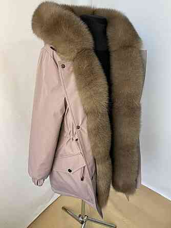 Парка жіноча з хутром песця під Соболь Пудровий р56 75 см Харків