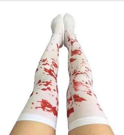 Одяг для Хеллоуїна панчохи one size біло-червоний Київ