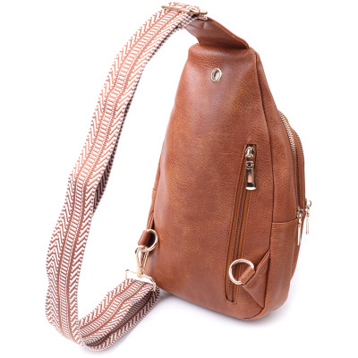 Сумка Vintage Женская с одной лямкой через плечо из экокожи Рыжая (22758) Винница - изображение 6