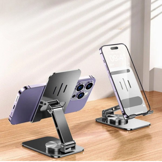 Подставка настольная для телефона,смартфона или планшета металлическая до 7 дюймов,складная, черная Каменец-Подольский