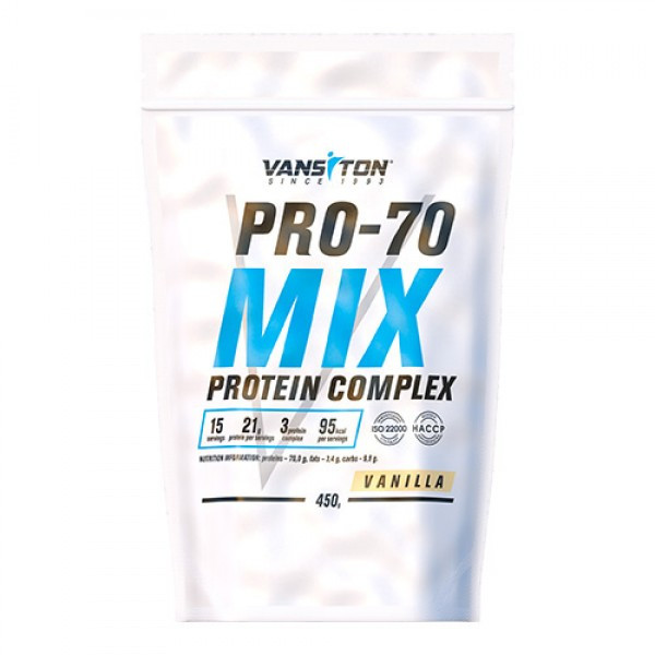 Протеин Vansiton Mega Protein Pro-70 450 г Ваниль Луцк - изображение 1