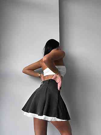 Женская трендовая юбка-шорты вельвет + коттон Графит, 42/44 Одесса