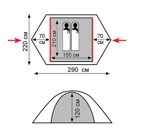Палатка Tramp Peak 2 (V2) зеленая Киев