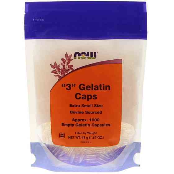 Порожні капсули "3" маленького розміру Now Foods Gelatin Caps 1000 порожніх желатинових капсул Київ