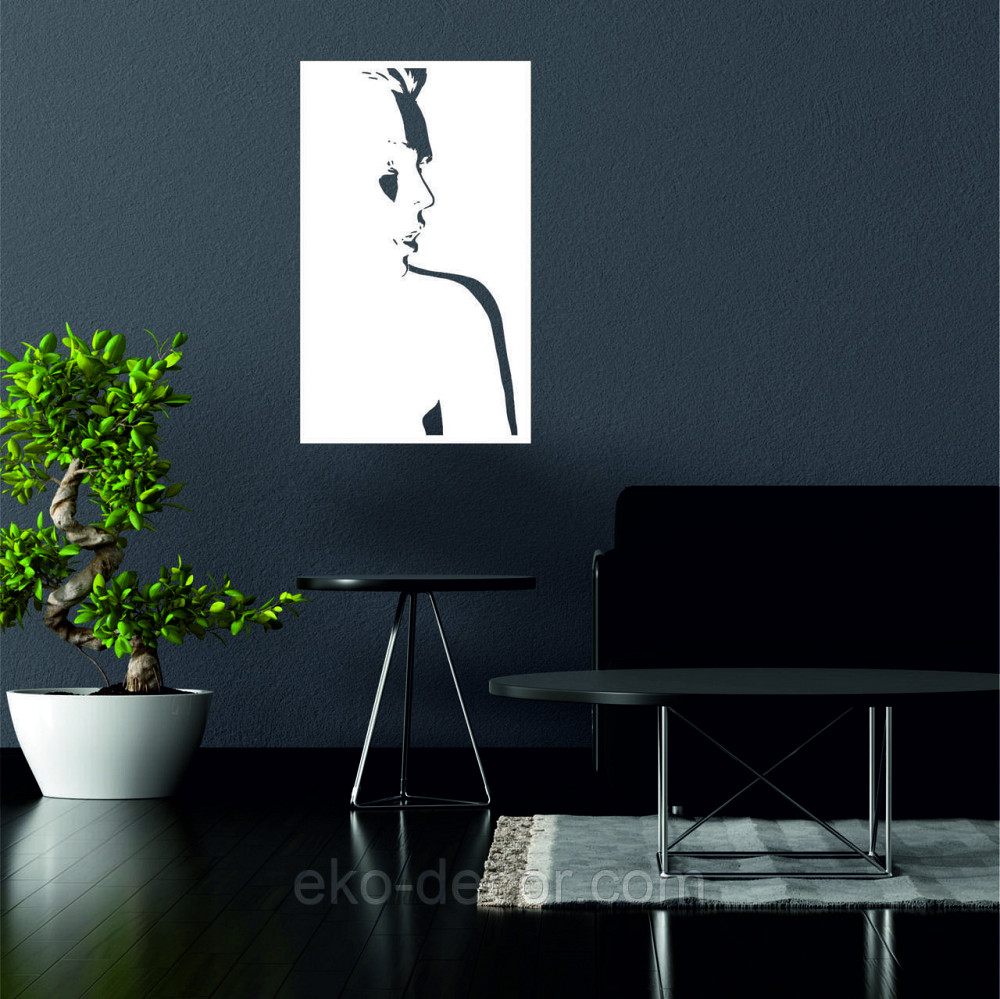 Декоративное настенное Панно «Девушка» Декор на стену 90*54 см, Белый Киев - изображение 2