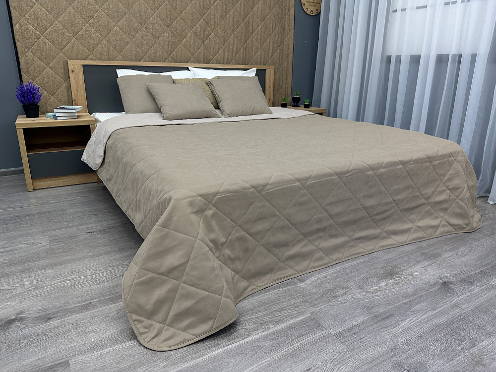 Покрывало стеганое Decorator Sparta Diamond ромб 220х240 см капучино (85-052) Киев - изображение 2