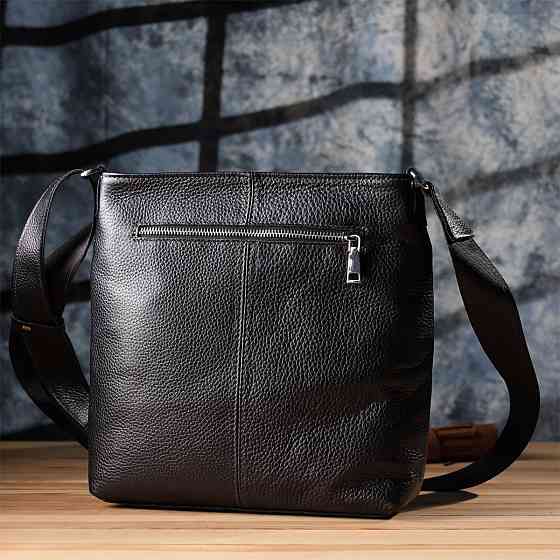 Красивая сумка через плечо для мужчин из натуральной кожи GRANDE PELLE 22883 Черная Киев