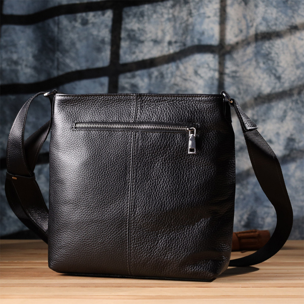 Красивая сумка через плечо для мужчин из натуральной кожи GRANDE PELLE 22883 Черная Киев - изображение 1