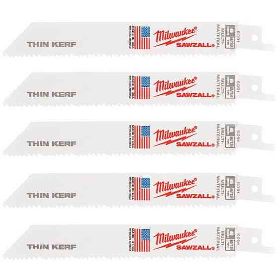 Полотно для шабельних пил THIN KERF MILWAUKEE, 150х3,1/2,1мм, (5шт), (універсальне) Одесса