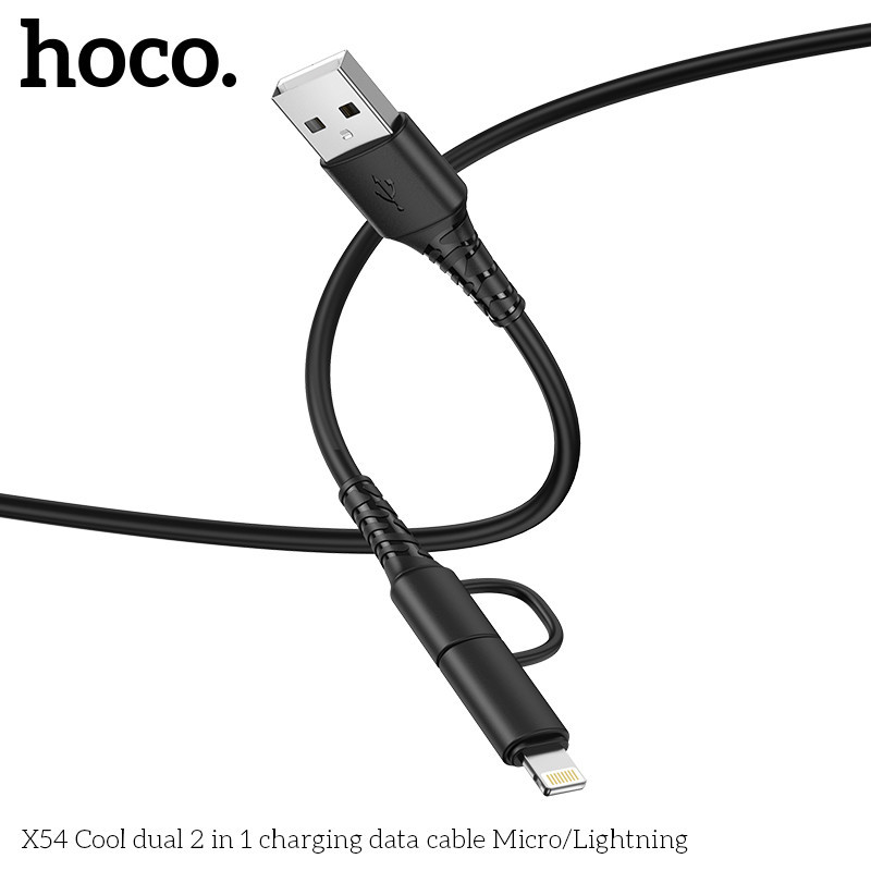 Кабель HOCO Combo Micro USB/Lightning X54 Black Киев - изображение 2