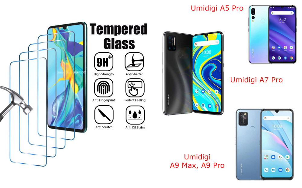 Захисне скло ArmorGlass для Umidigi A5 Pro, A7 Pro, A9 Max, A9 Pro – стійке до подряпин та ударів Київ - фото 1