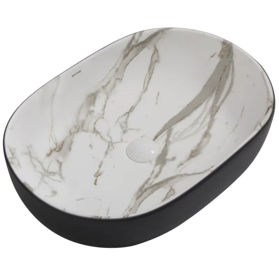 Раковина накладна MIXXUS PREMIUM ELLIPSE-0105 MARBLE-BLACK 600х400х150mm   ( MP6565 ) 39648 Харків