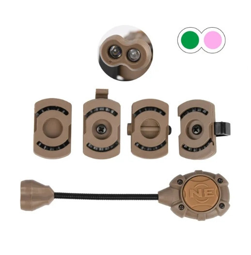 Тактичний сигнальний ліхтар Wadsn NE-05009-BK-green для шолома Mpls (зелений + ІЧ світло) Койот Вінниця - фото 1