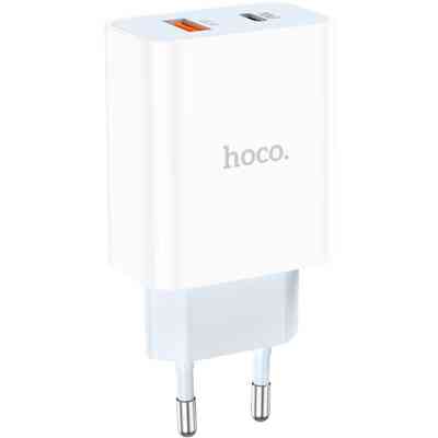 Зарядное устройство HOCO C97A 1xUSB-C PD20W + 1xUSB QC3.0 White (6931474766076) Винница