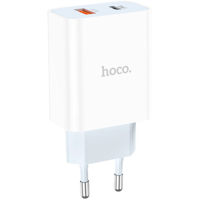 Зарядний пристрій HOCO C97A 1xUSB-C PD20W + 1xUSB QC3.0 White (6931474766076) Вінниця - фото 1