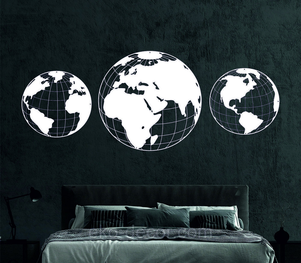 Декоративне настінне Панно «Глобус», Декор на стіну 50*122 см, Білий Київ - фото 1