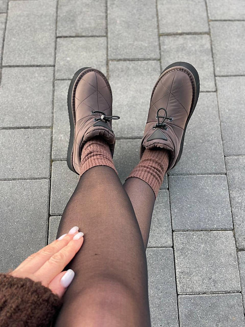 ITTS Угги жіночі ITTS шоколадні плащівка з натуральним мехом висота подошви 4/5 см розмір 38 41 Коломия - фото 2