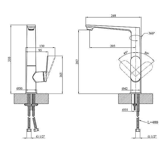 Змішувач для кухні Kroner Element 211512A-5301 Київ
