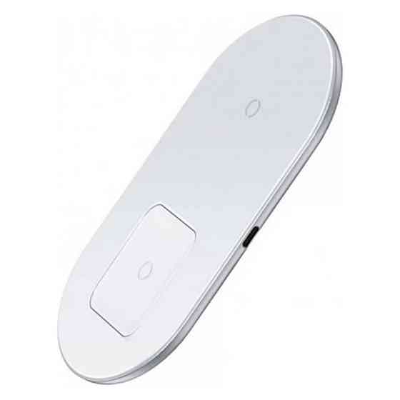 Бездротова зарядка Baseus Simple Wireless Charger 2 в 1 WXJK-С02 (Біла) Миколаїв