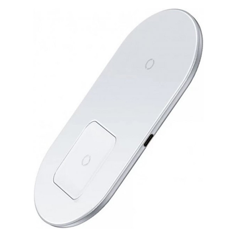 Бездротова зарядка Baseus Simple Wireless Charger 2 в 1 WXJK-С02 (Біла) Миколаїв - фото 1