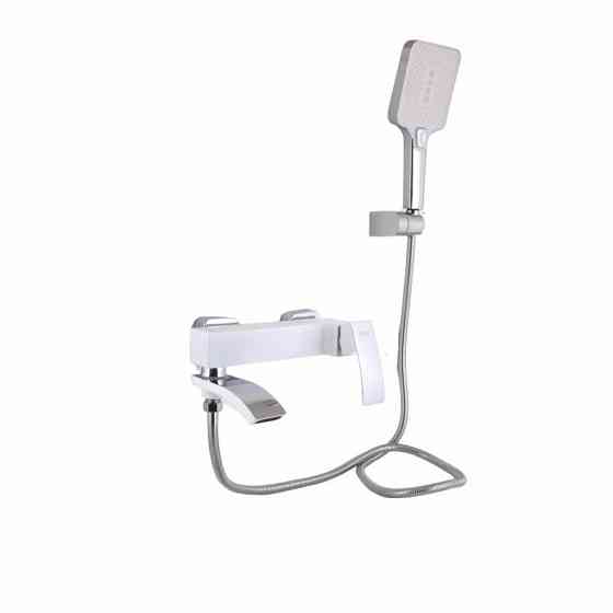 Смеситель для ванны Qtap Swan Cascada c душевым гарнитуром QTSWA260CRW45569 белый/хром Киев