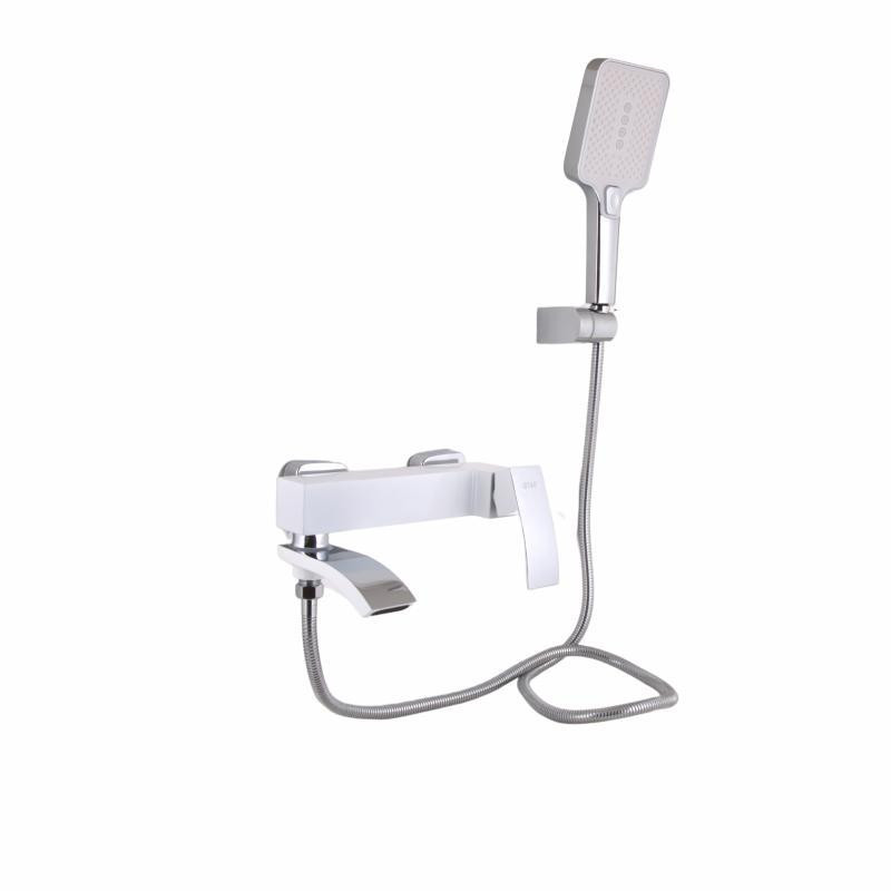 Смеситель для ванны Qtap Swan Cascada c душевым гарнитуром QTSWA260CRW45569 белый/хром Киев - изображение 1