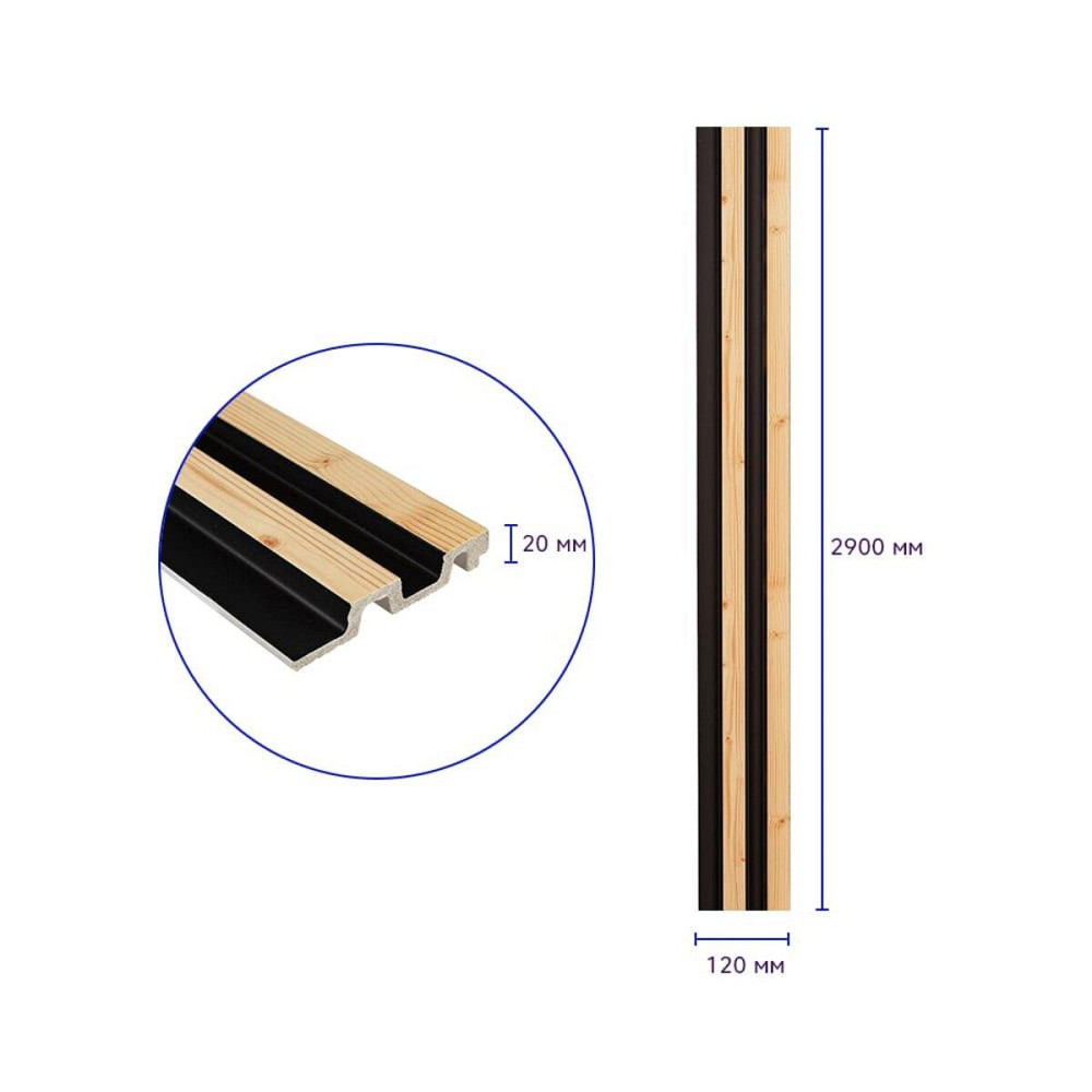 Декоративная рейка сосна с графитовым оттенком Киев - изображение 3